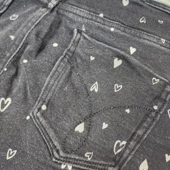 Calvin Klein Jeans Kids Black Shorts Rare HTF Heart Print Youth Size 14 Denim - Picture 8 of 11